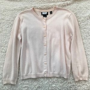 DKNY Pale Pink 3/4 Sleeve Cardigan Sweater